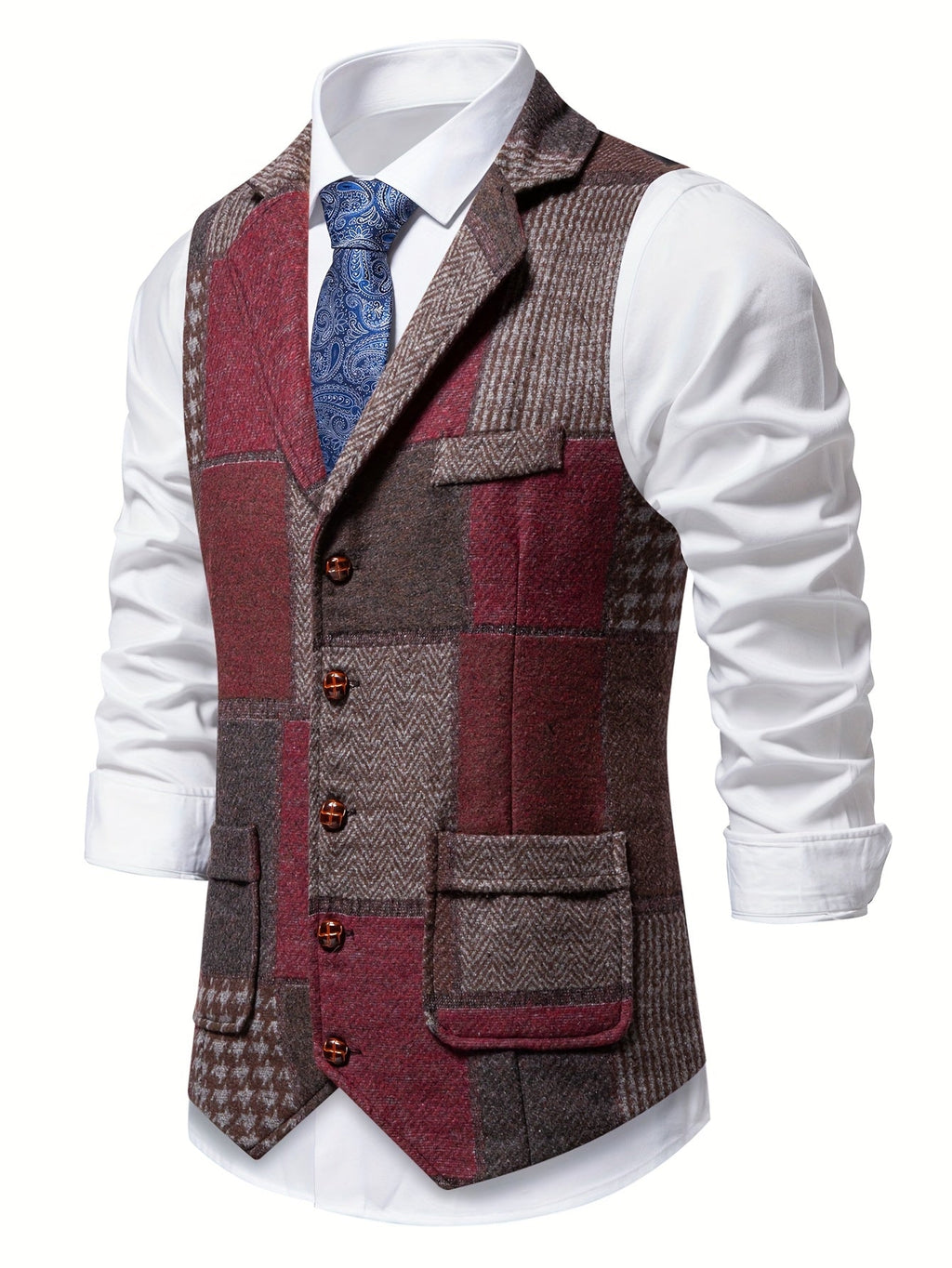 Men's elegant formal tweed vest