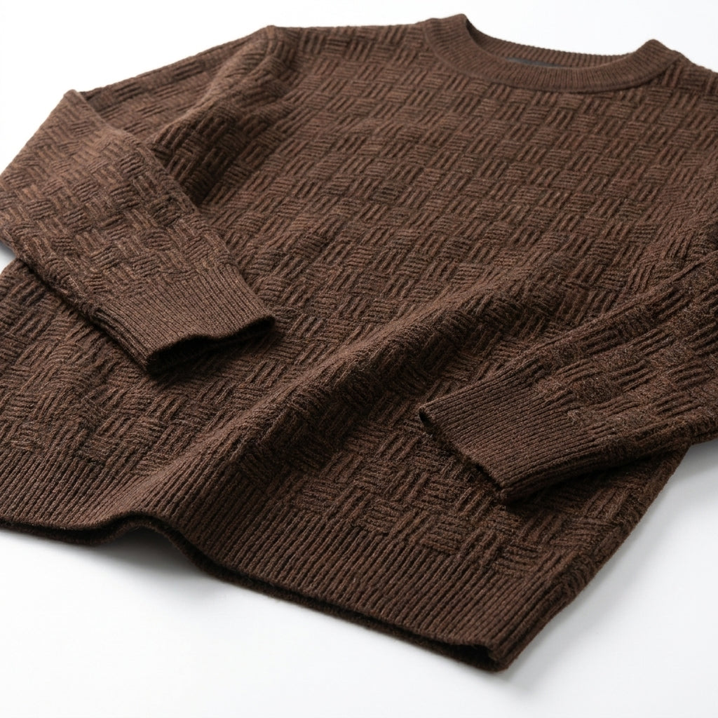 Men's Textured Crew-Neck Sweater