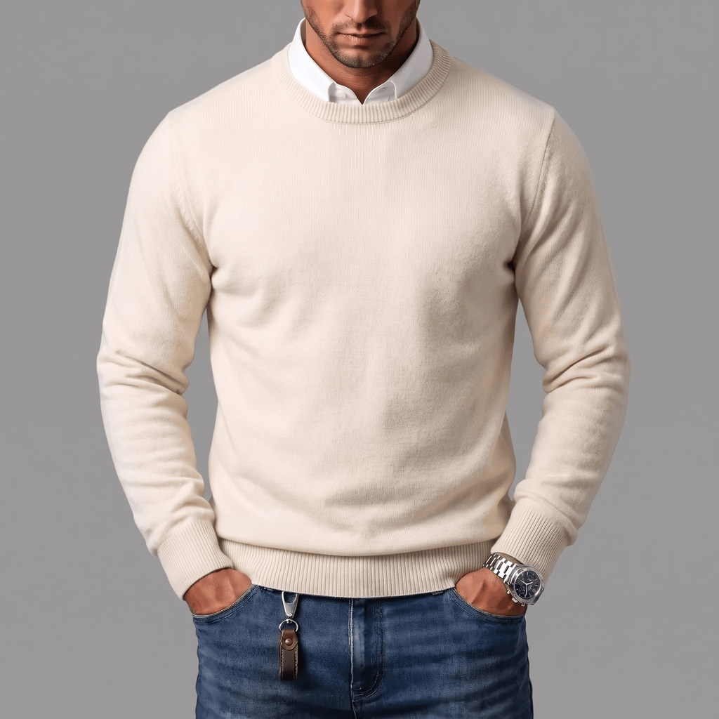 Men's crew-neck knit sweater
