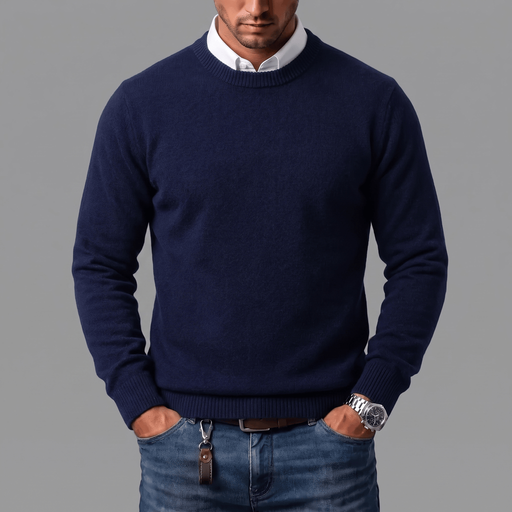 Men's crew-neck knit sweater