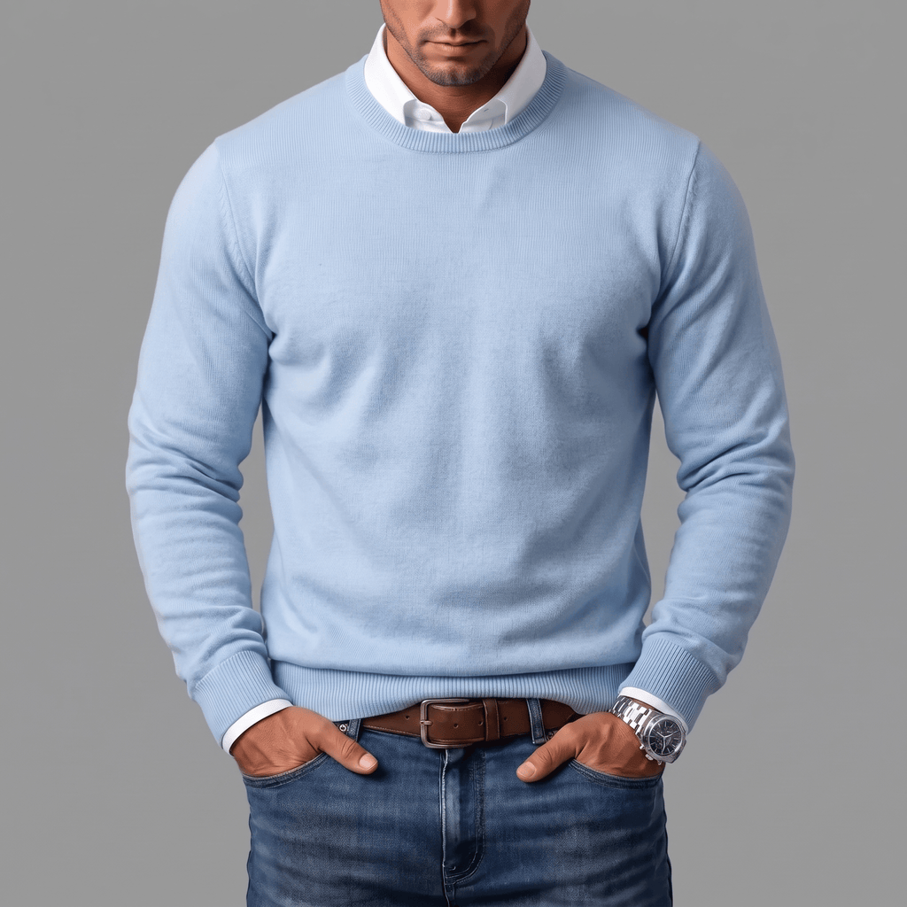 Men's crew-neck knit sweater