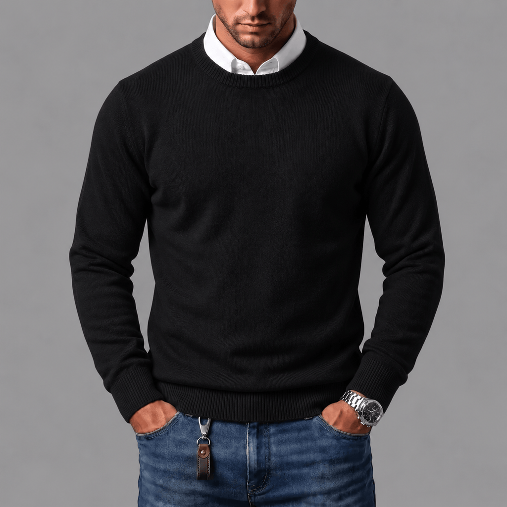 Men's crew-neck knit sweater
