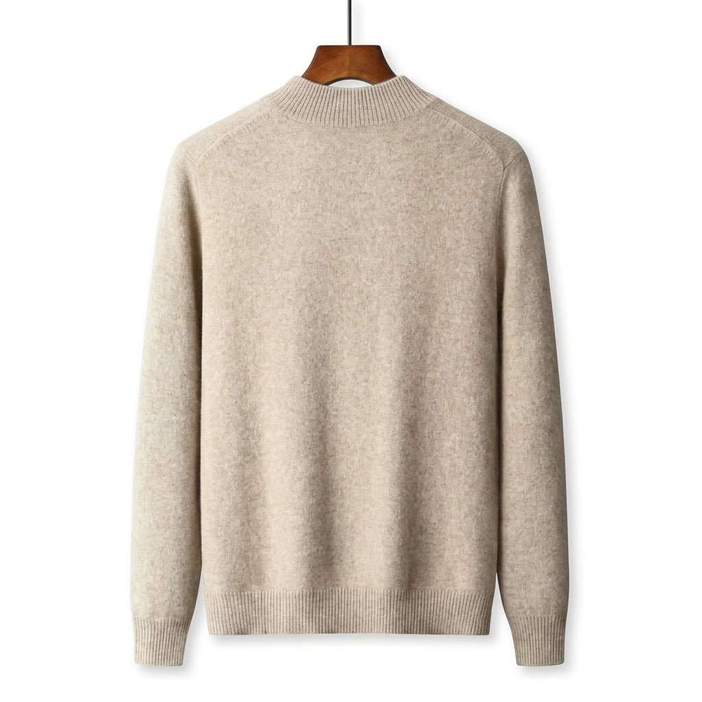 100% Merino Wool High-Neck Cardigan
