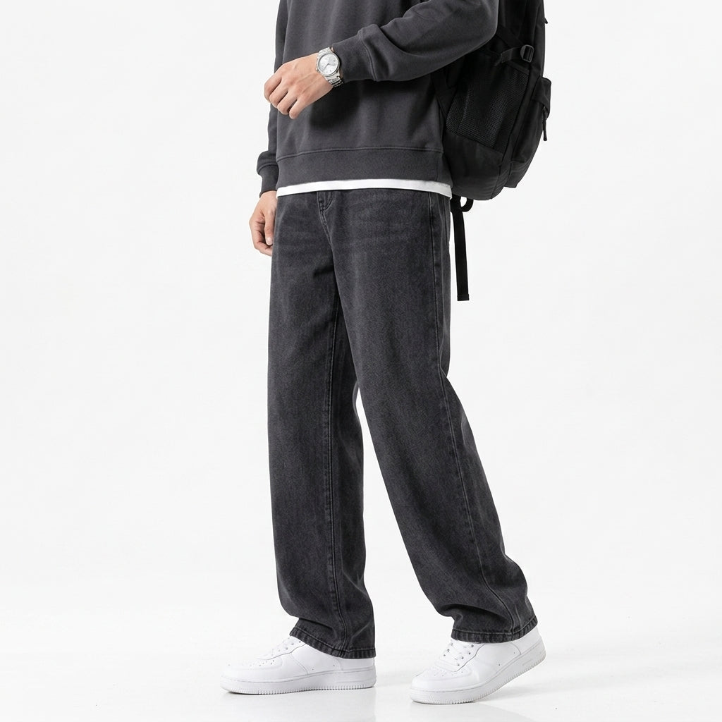 Jeans Hombre Rectos Pierna Ancha