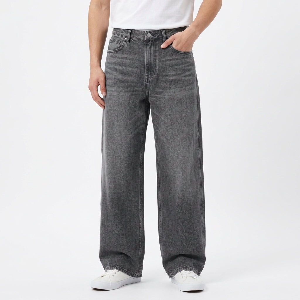 Retro-Style Wide-Leg Jeans