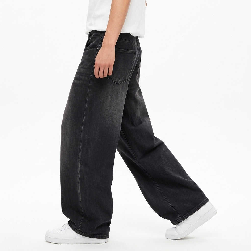Retro-Style Wide-Leg Jeans