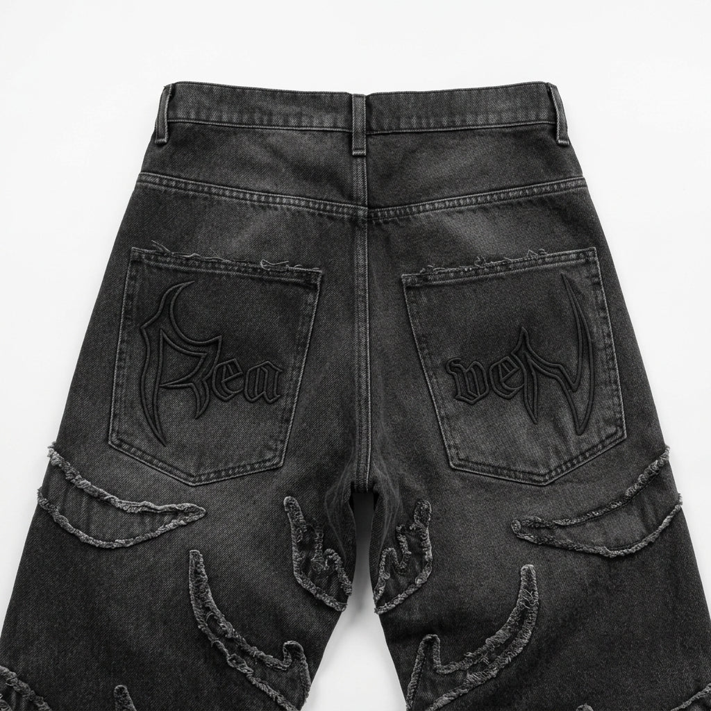Y2K Punk-Style Wide-Leg Jeans