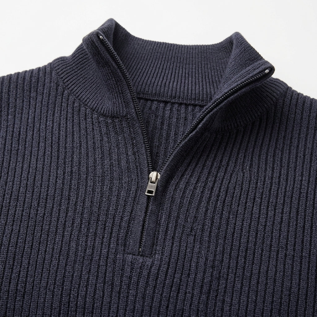 Men's half-zip knit sweater