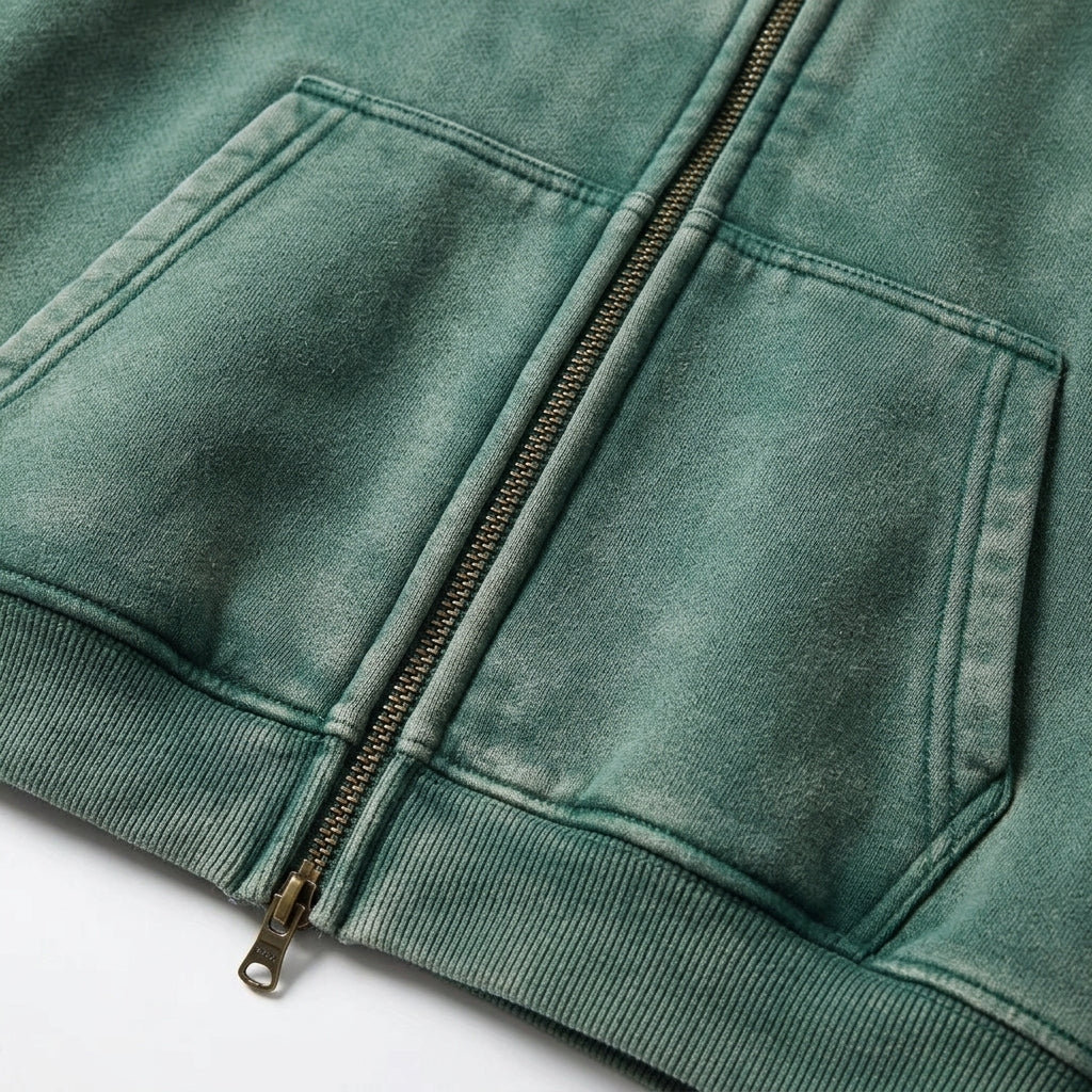 Hooded zip-up sweatshirt