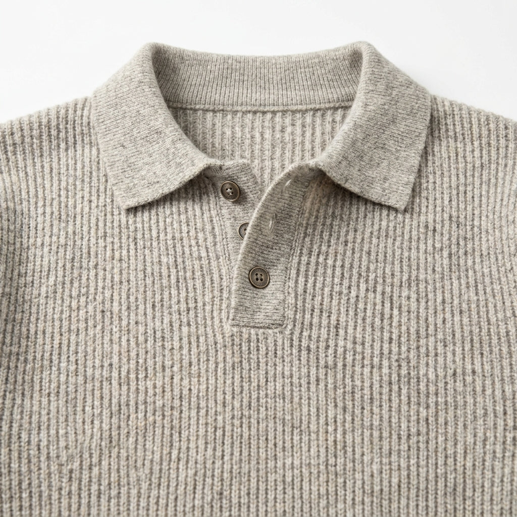 Men's Polo-Knit Sweater