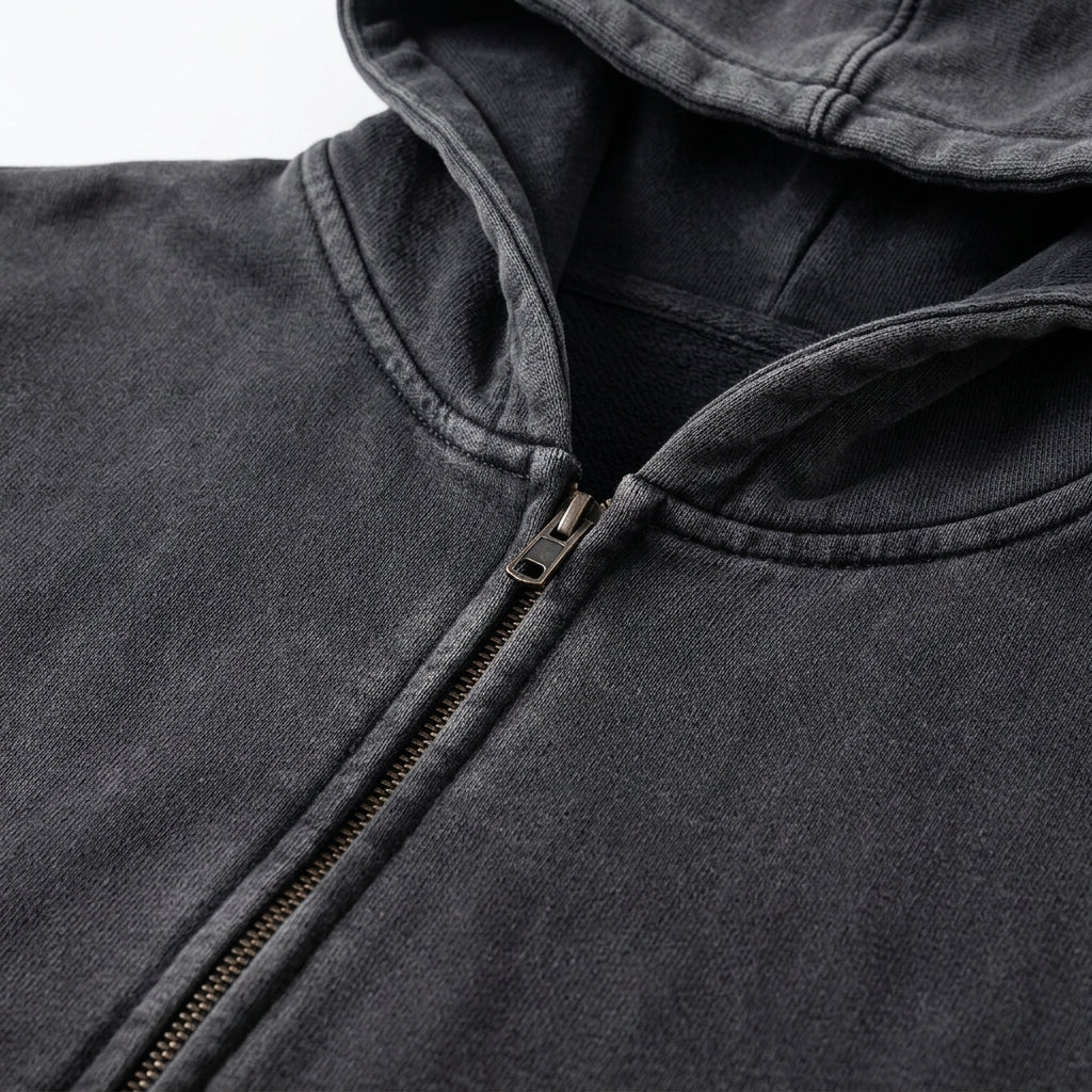 Hooded zip-up sweatshirt