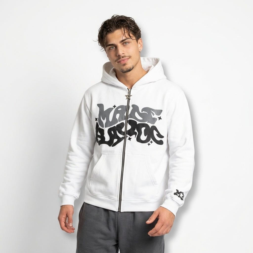 Sudadera con capucha y cremallera Y2K