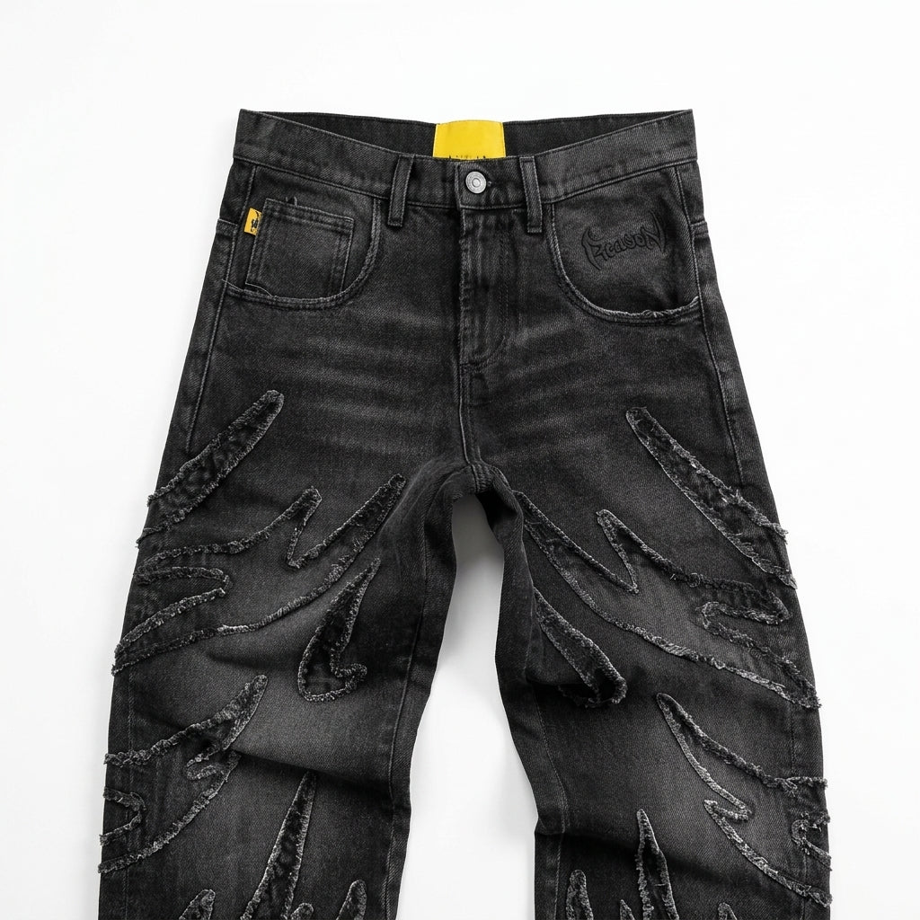 Y2K Punk-Style Wide-Leg Jeans