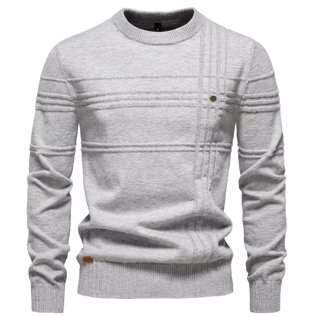 Jersey "Nordic" – Punto Algodón a Rayas, Cuello Redondo