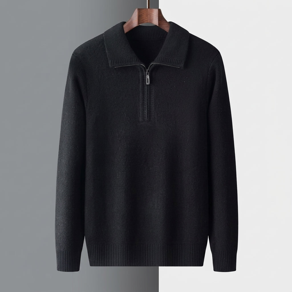 Jersey "Cashmere Alp" – Cuello Alto Cremallera, Lana de Alpaca