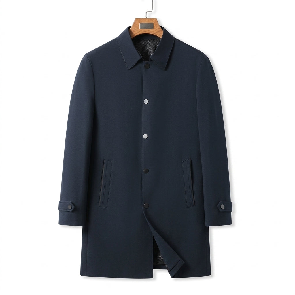 Gabardina Larga Elegante Para Hombre