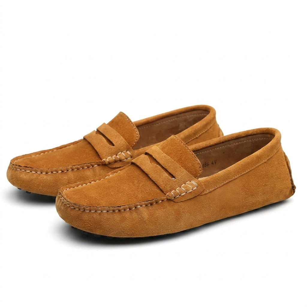 Mocasines Milano Piel Ante Sin Cordones para Hombre
