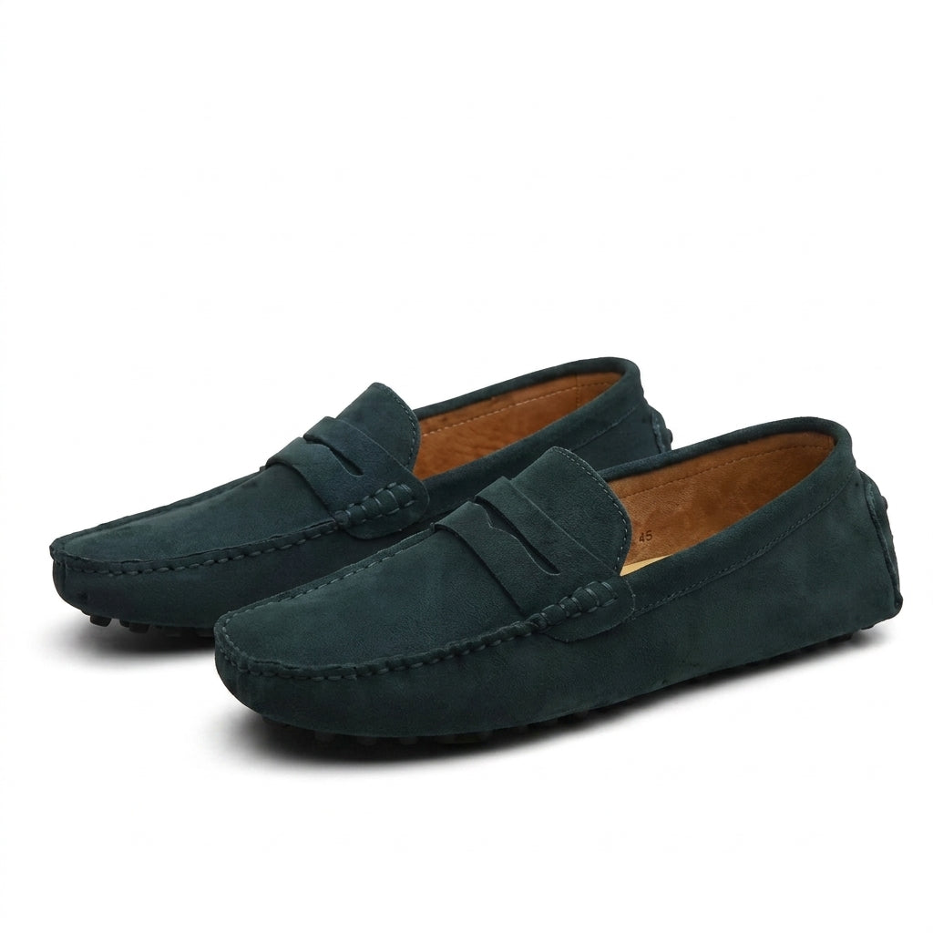 Mocasines Milano Piel Ante Sin Cordones para Hombre