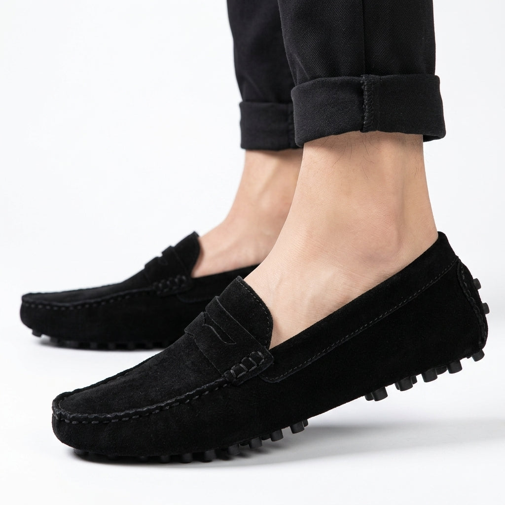 Mocasines Milano Piel Ante Sin Cordones para Hombre
