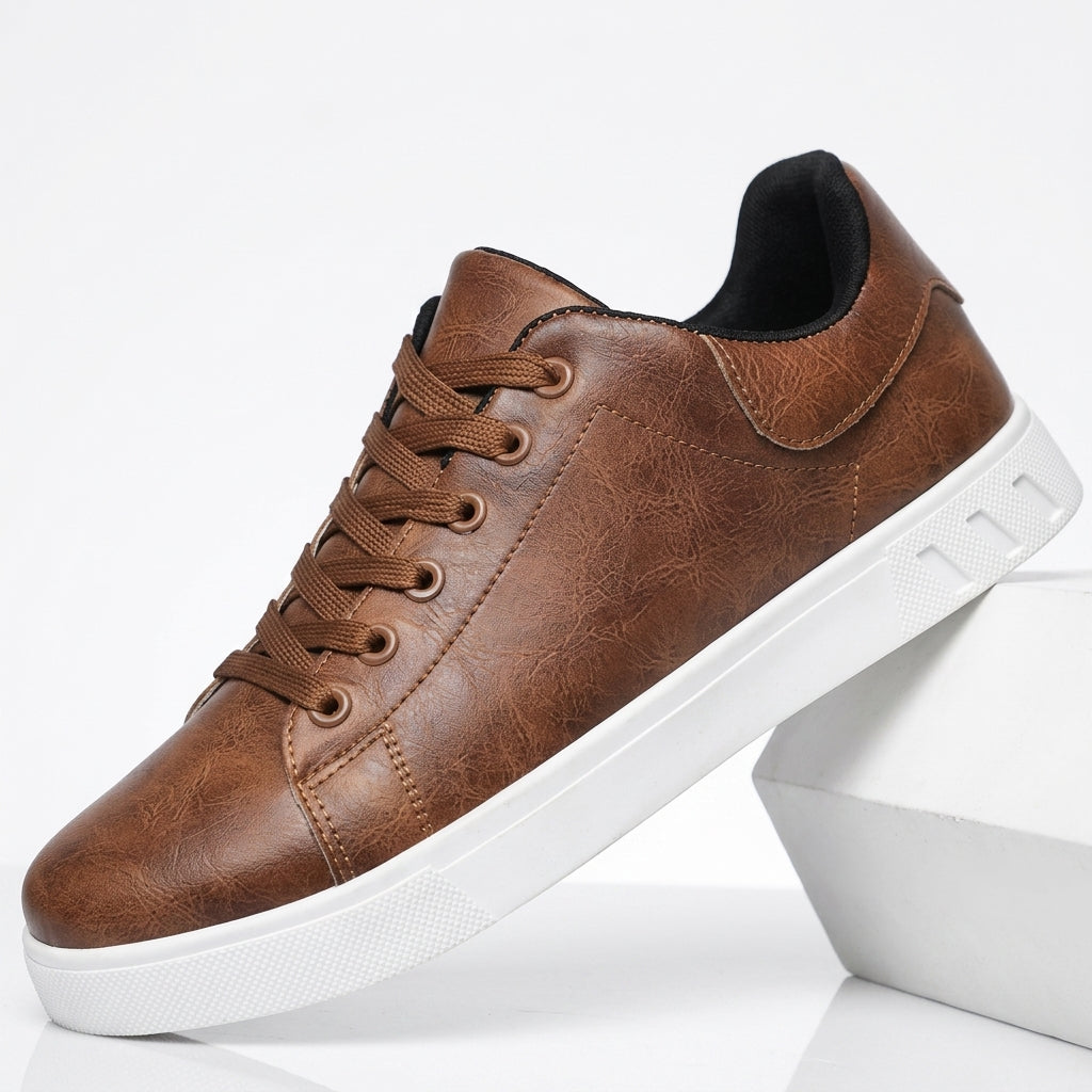 Zapos elegantes de Cuero Suela Blanca - Casual Hombre