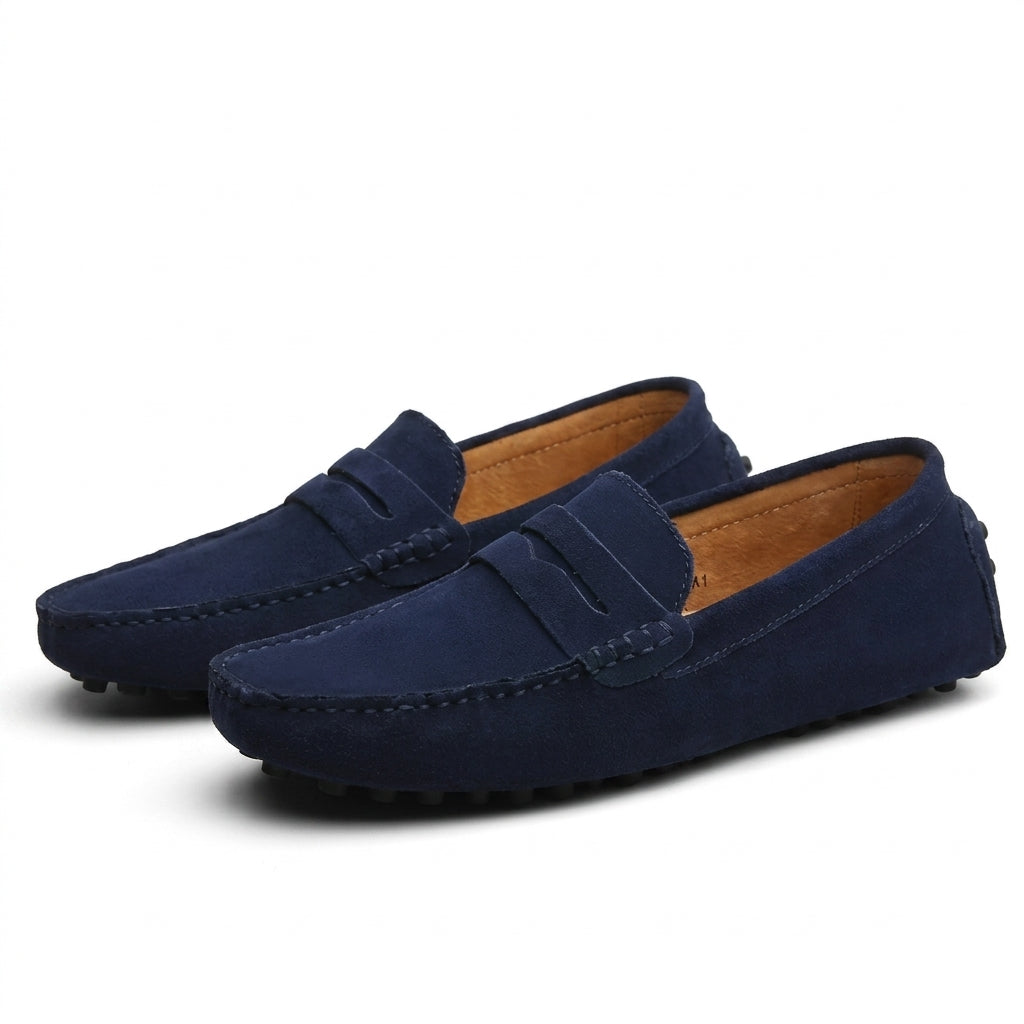 Mocasines Milano Piel Ante Sin Cordones para Hombre