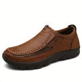 Sapatos casuais masculinos de pele sintética sem atacadores