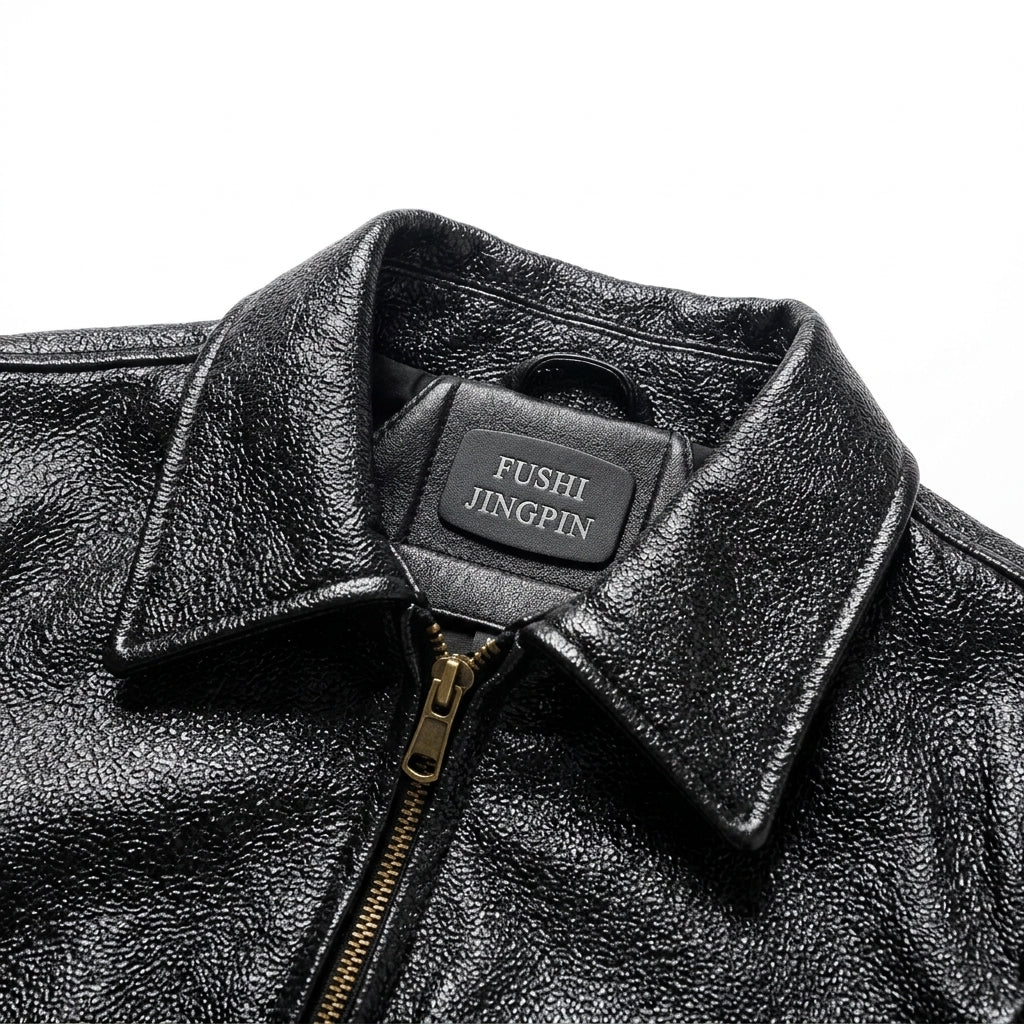 Chaqueta de cuero vacuno para hombre