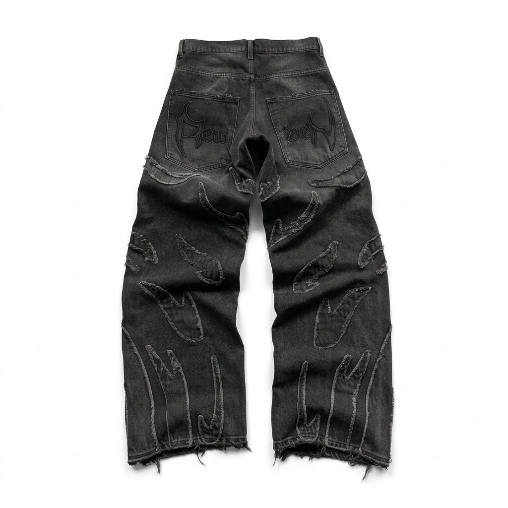 Y2K Punk-Style Wide-Leg Jeans