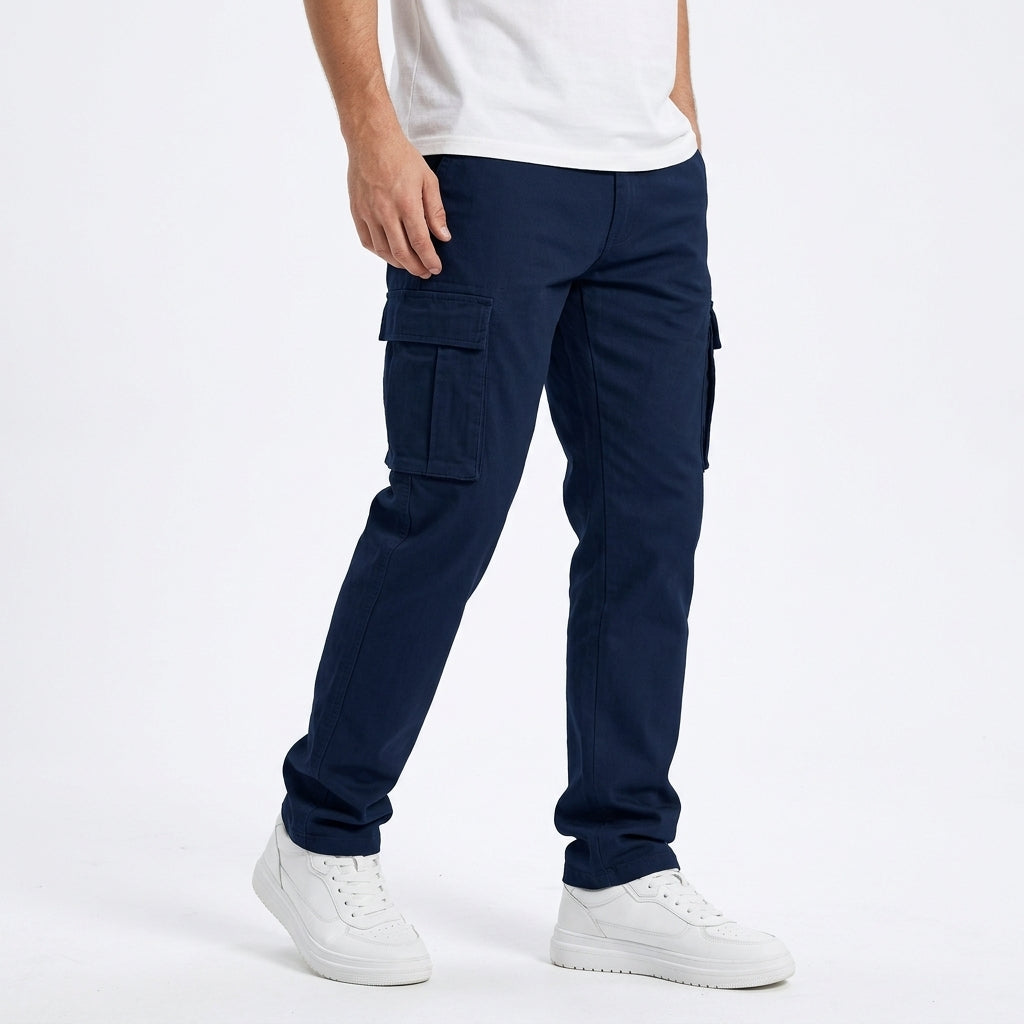 Men's loose straight-leg cargo pants
