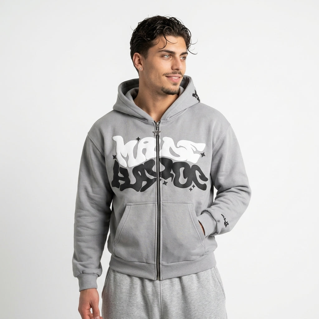Sudadera con capucha y cremallera Y2K