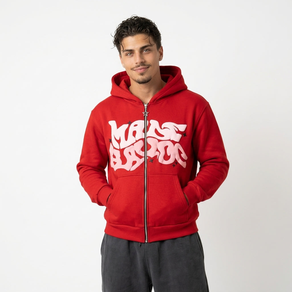 Sudadera con capucha y cremallera Y2K