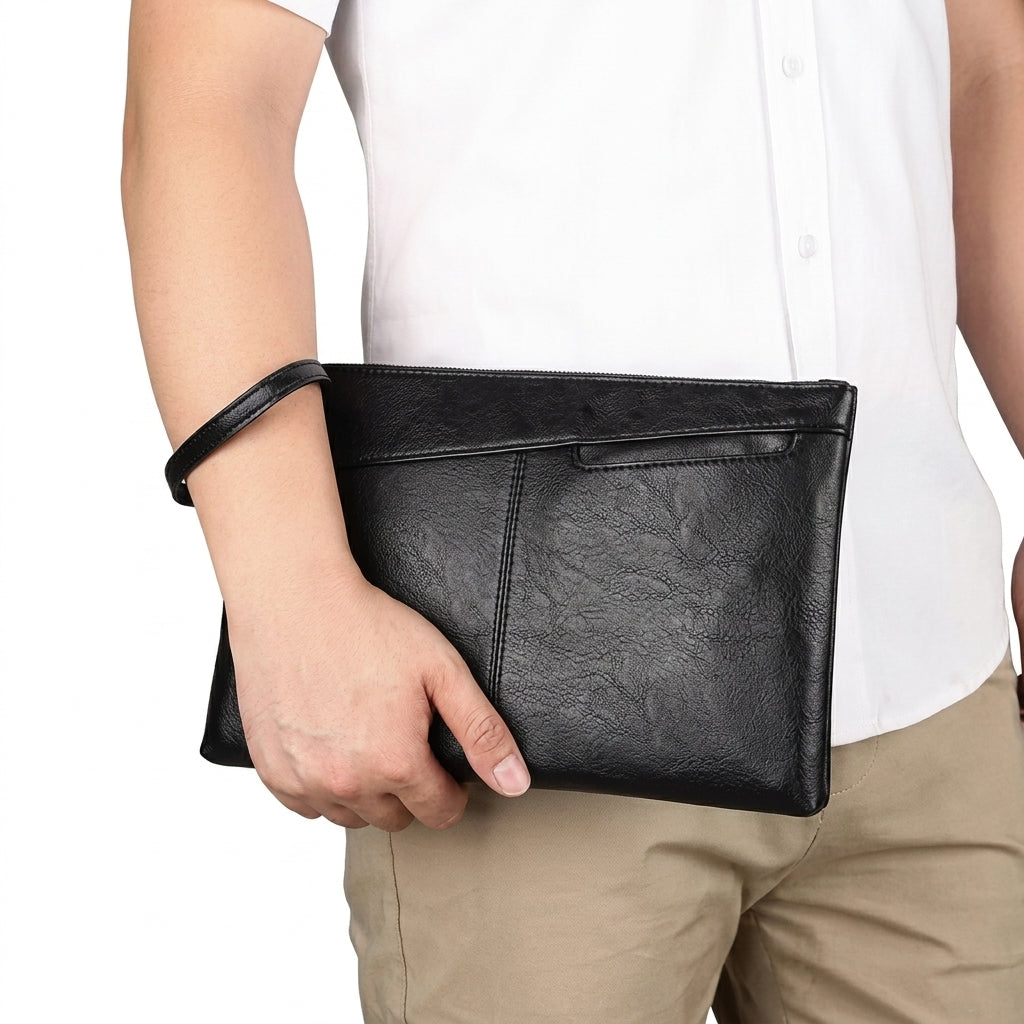 Bolso de Mano Cuero PU Forro Poliéster Hombre