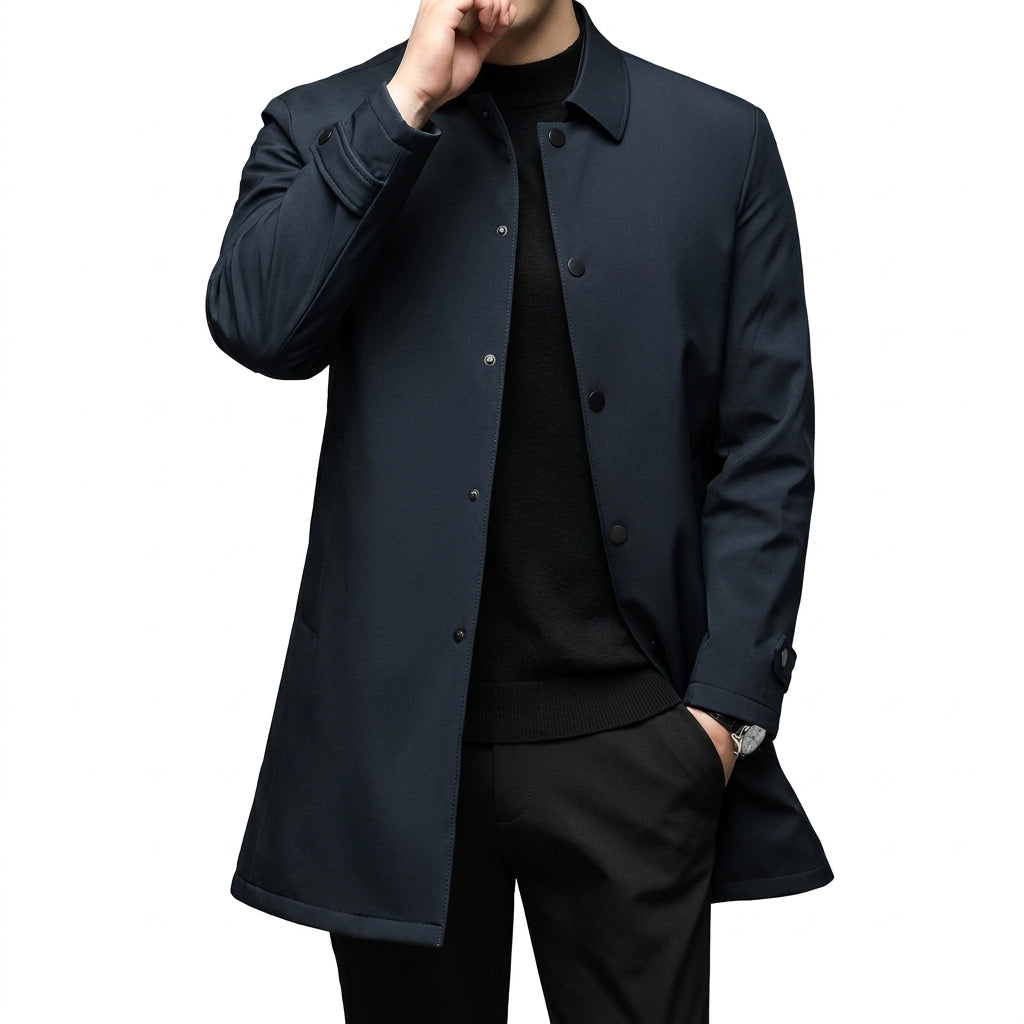 Gabardina Larga Elegante Para Hombre