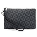 Bolso de Mano de Cuero, con Estampado Geométrico