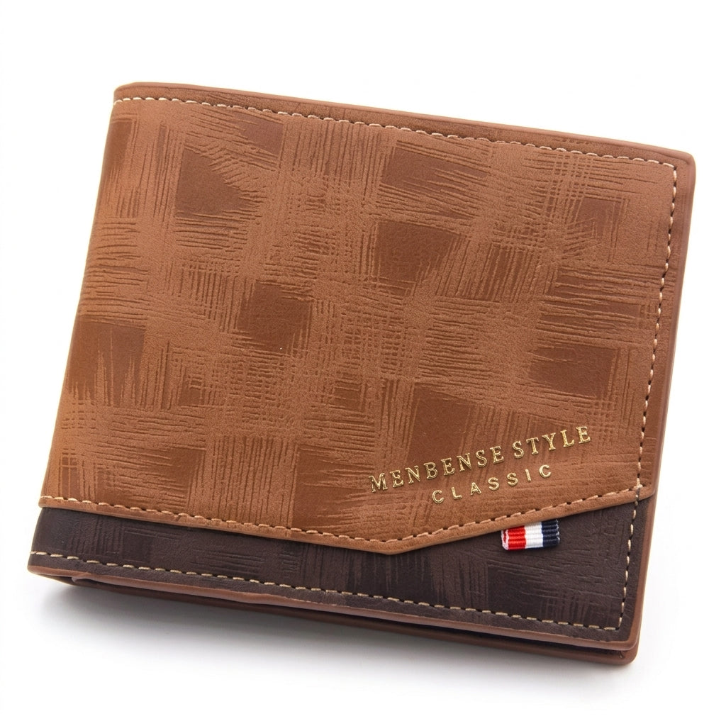 Cartera Corta y Elegante de Cuero PU para Hombre