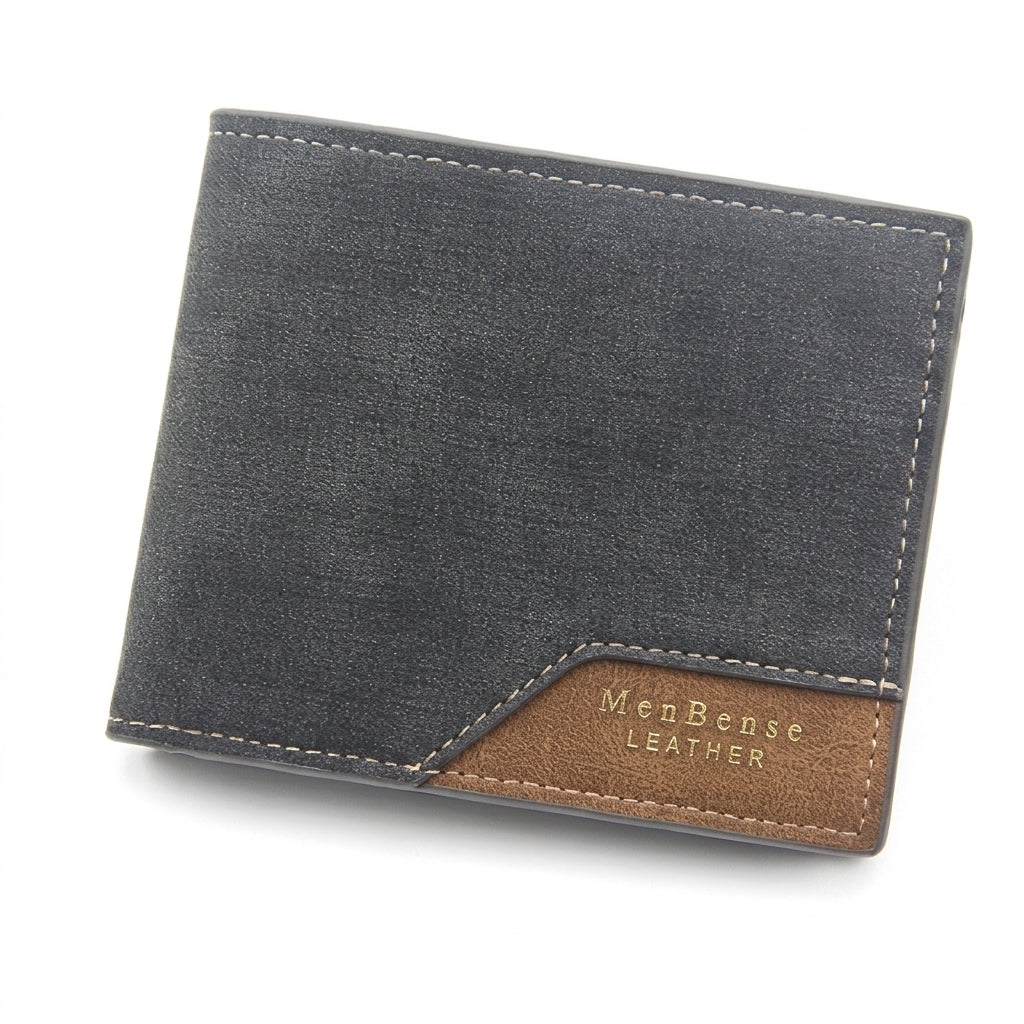 Cartera Corta y Elegante de Cuero PU para Hombre