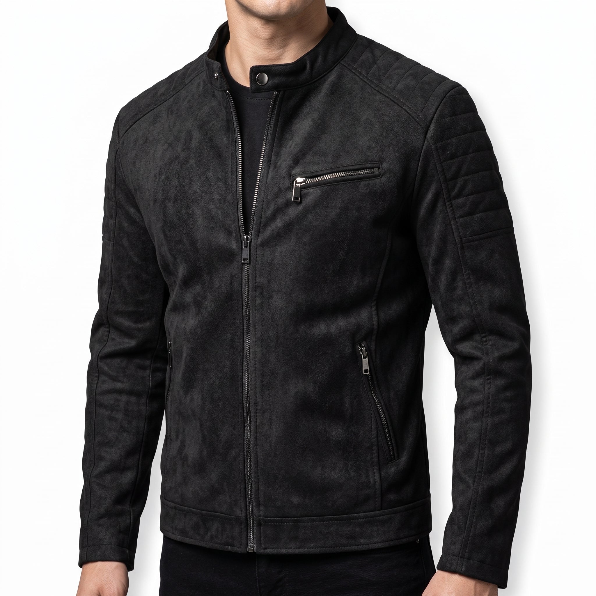 Chaqueta Retro Cuero Sintético Hombre