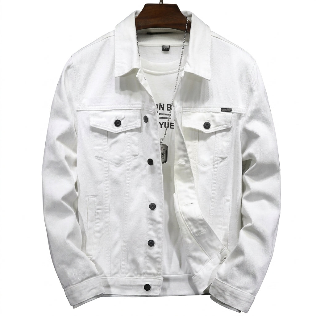 Chaqueta Vaquera Denim Solapa Bolsillos Hombre