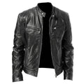 Chaqueta Biker Cuero PU Ajuste Suelto Hombre