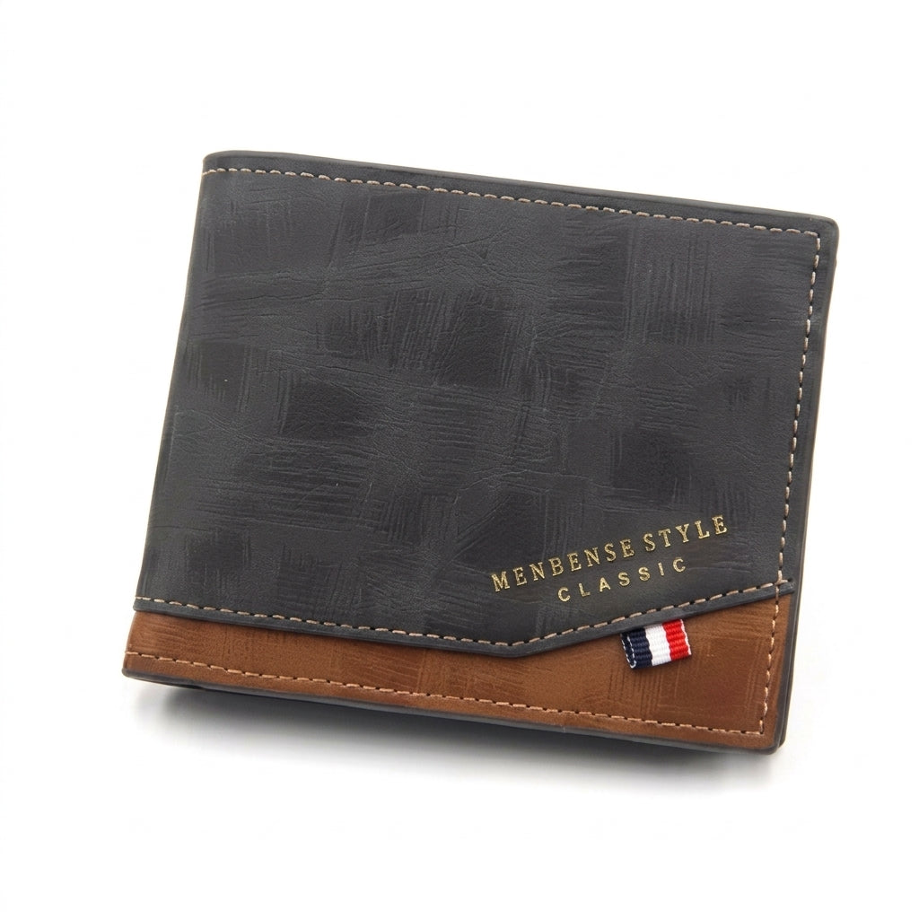 Cartera Corta y Elegante de Cuero PU para Hombre
