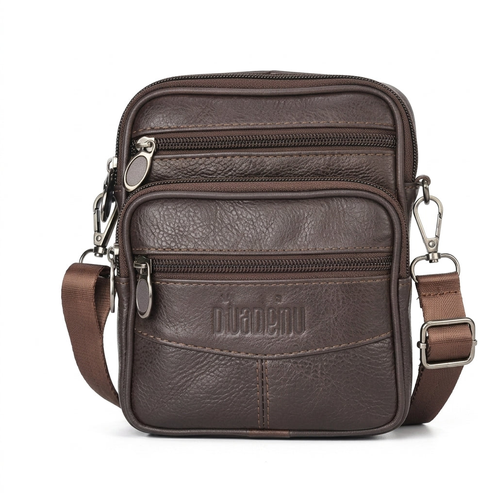 Bolso Cruzado Cuero Genuino Hombre
