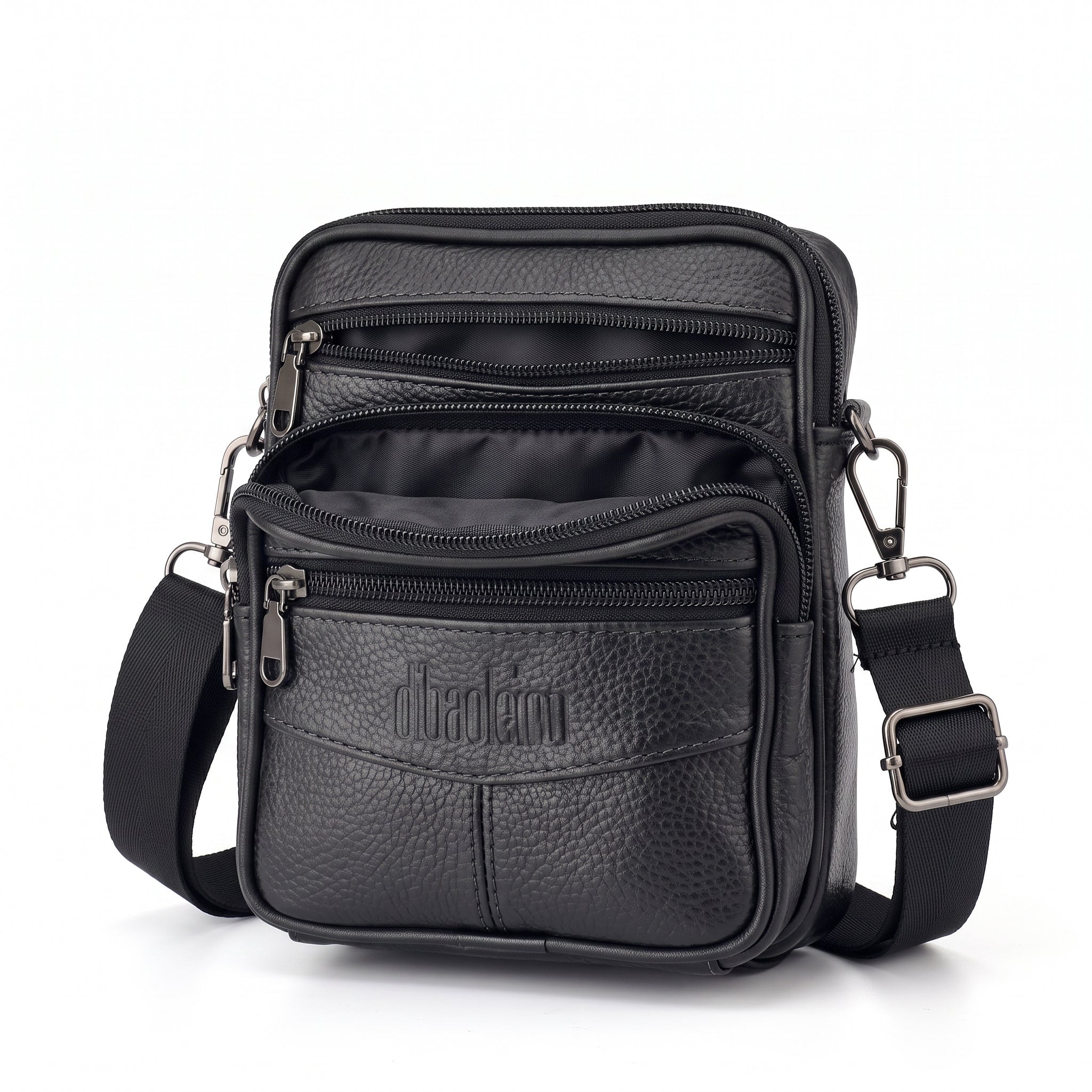 Bolso Cruzado Cuero Genuino Hombre