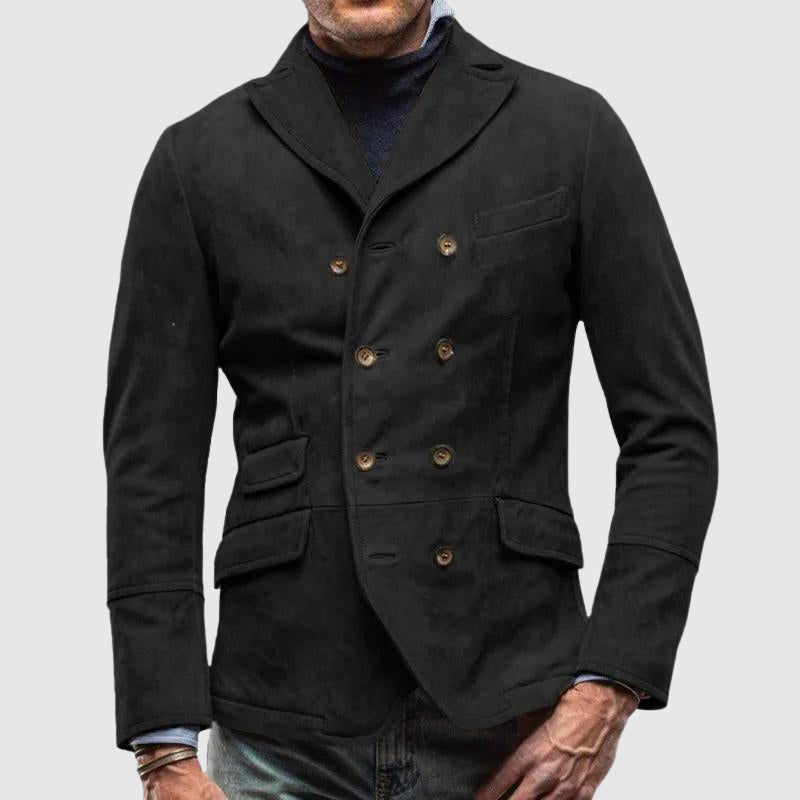 Men's Long-Sleeve Suede Jacket