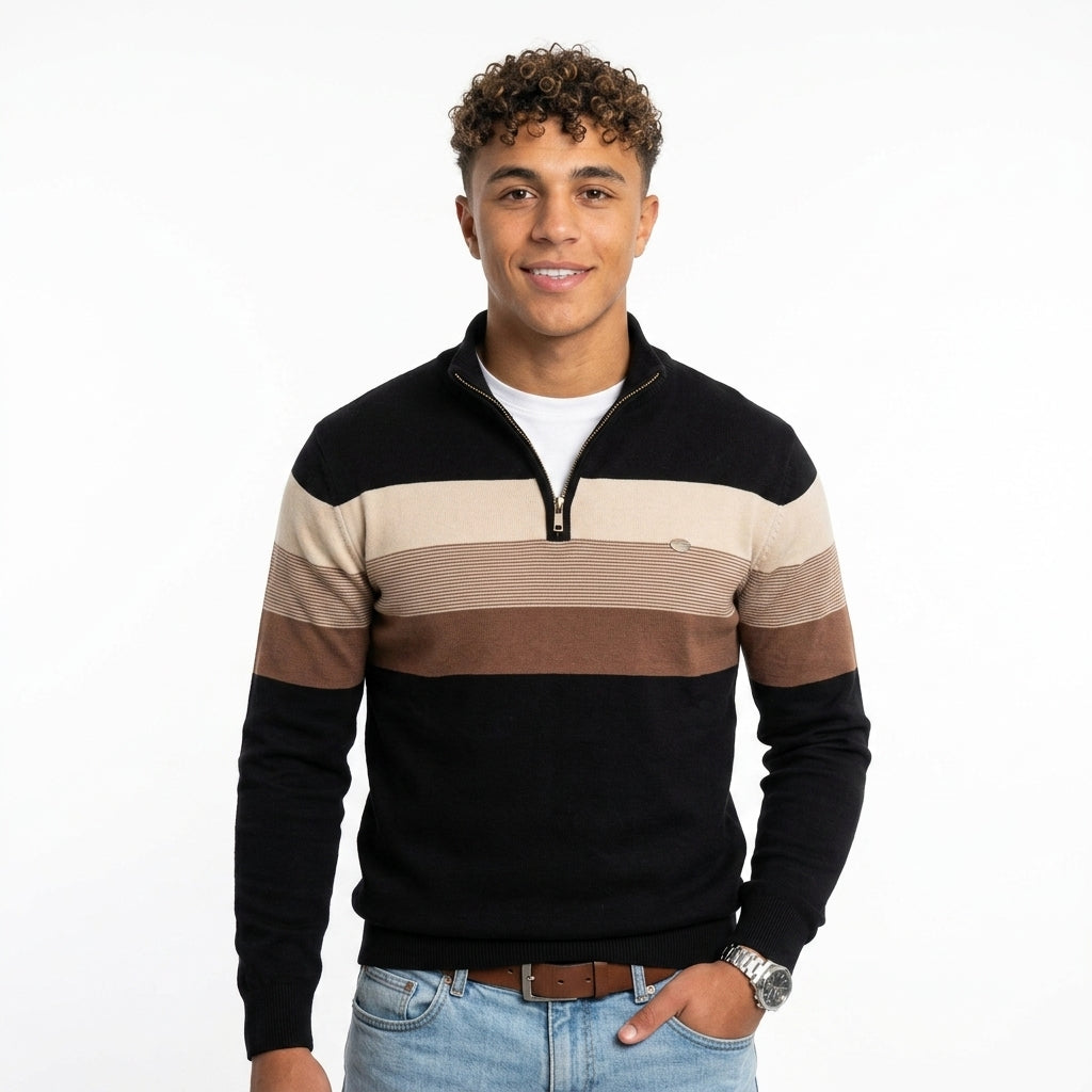 Jersey Algodón Media Cremallera Hombre