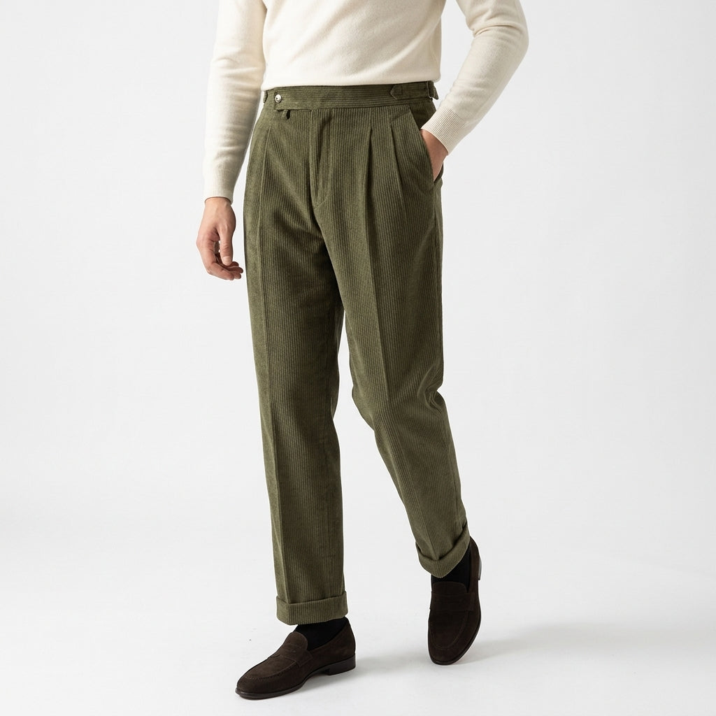 Pantalón de pana de talle alto
