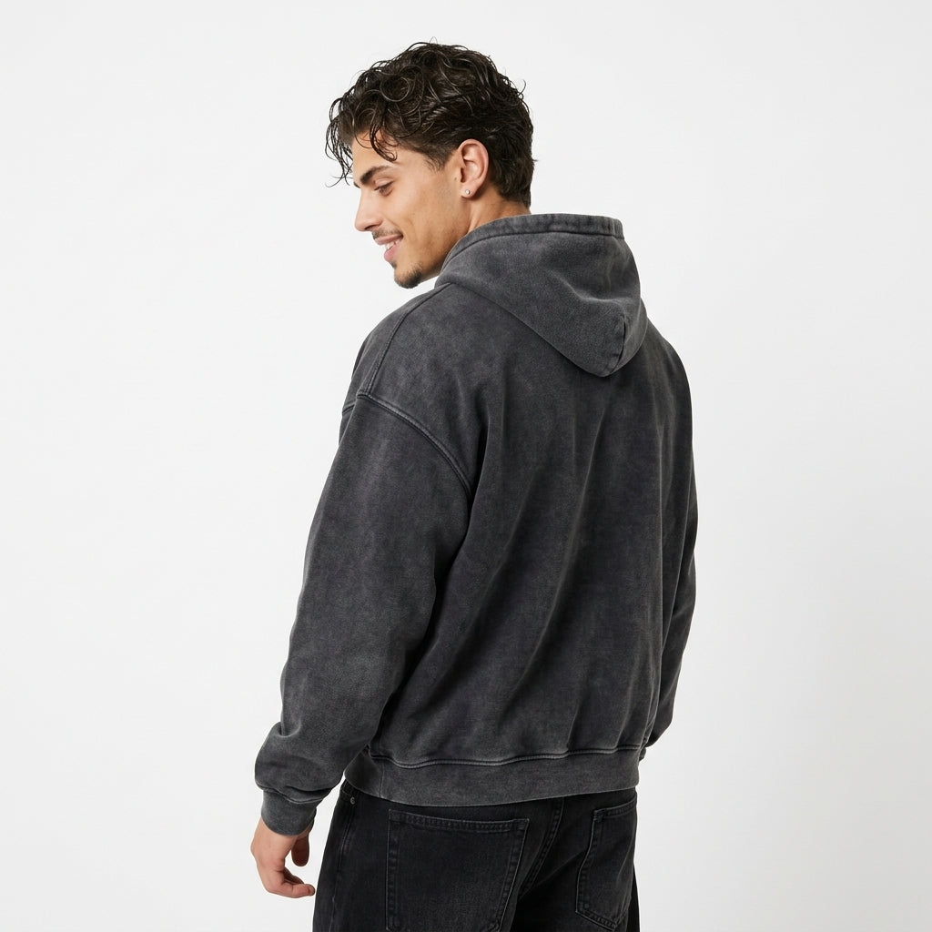 Hooded zip-up sweatshirt