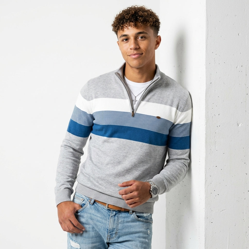 Jersey Algodón Media Cremallera Hombre
