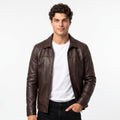 Chaqueta De Cuero Genuino Hombre