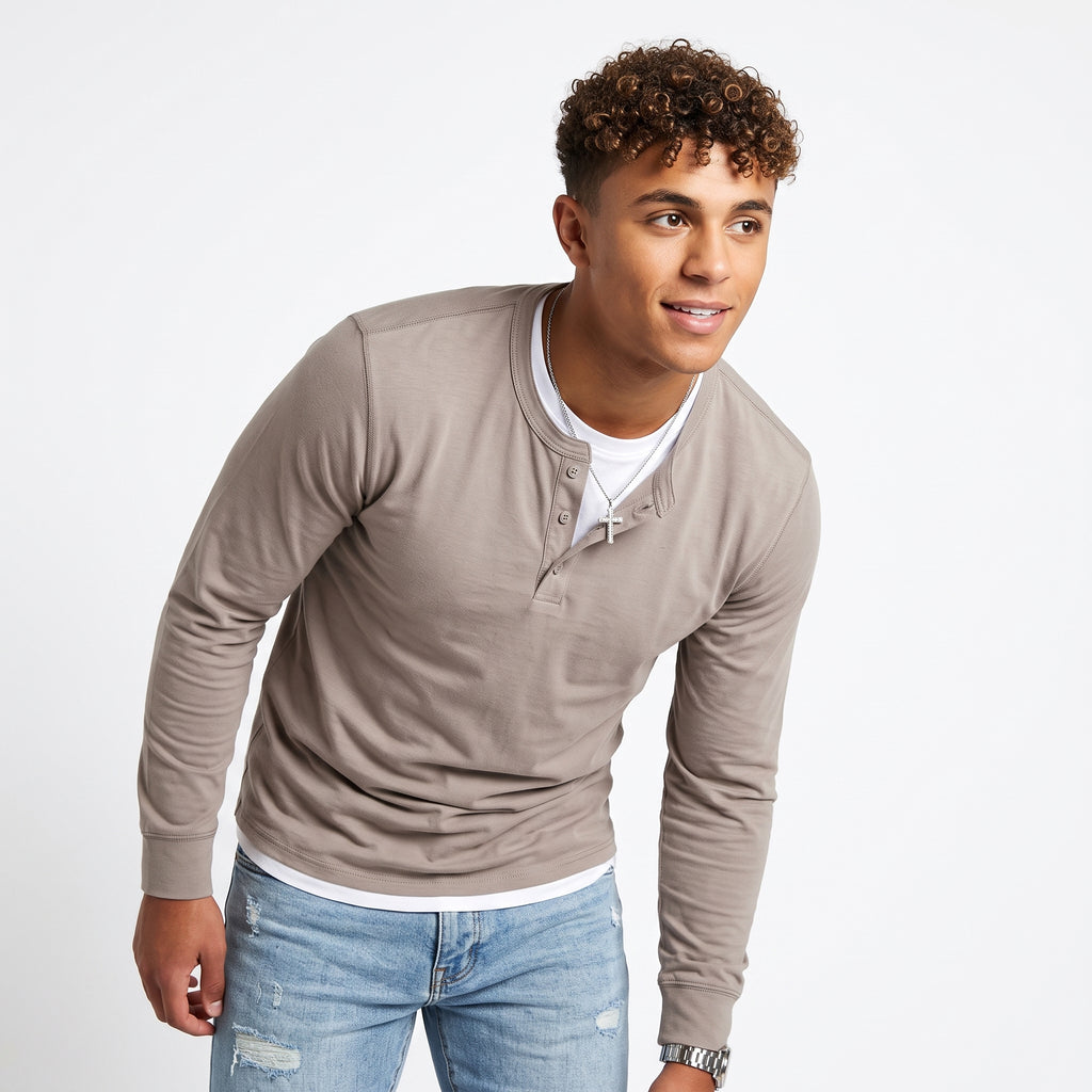 Camiseta Manga Larga Cuello Henley