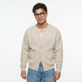 Preppy-style chunky knit cardigan